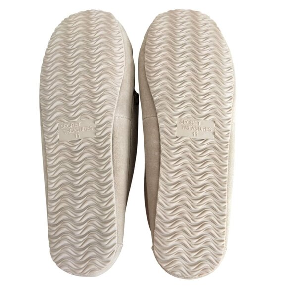 Secret Treasures Size 11 Slippers Genuine Suede Moccasin Plush Lining Bow Accent - Picture 10 of 10